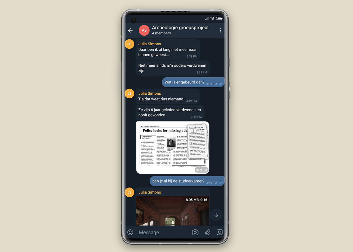 Een oude schoolgroepsapp